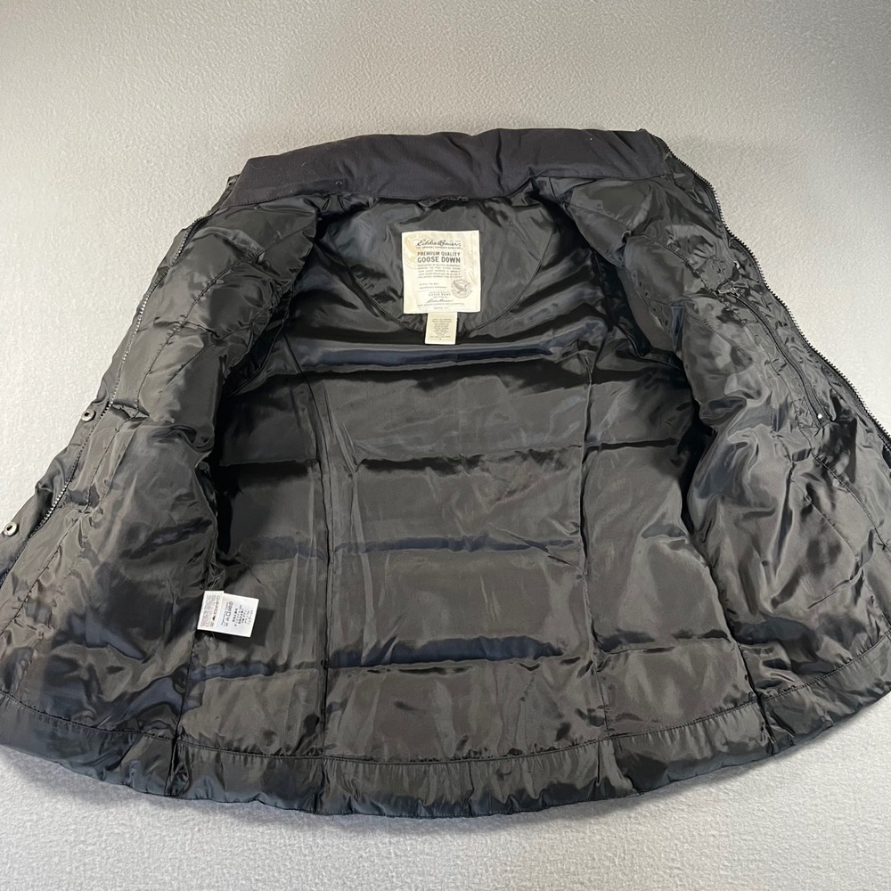 Eddie Bauer Womens Goose Down Puffer Vest Black Quilted Full Zip Snap Small - Picture 2 of 10
